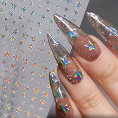 BSBTBZ Estrellas negro, acabado elegante para uñas llamativas.
