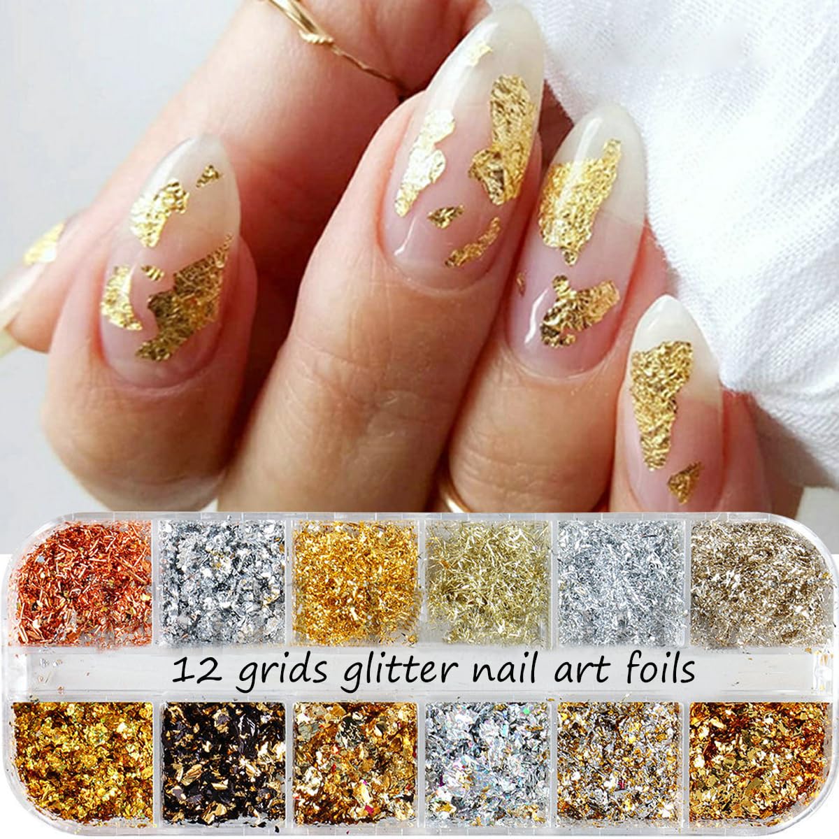 BSBTBZ hojas de confeti para uñas, brillo multicolor según la luz.