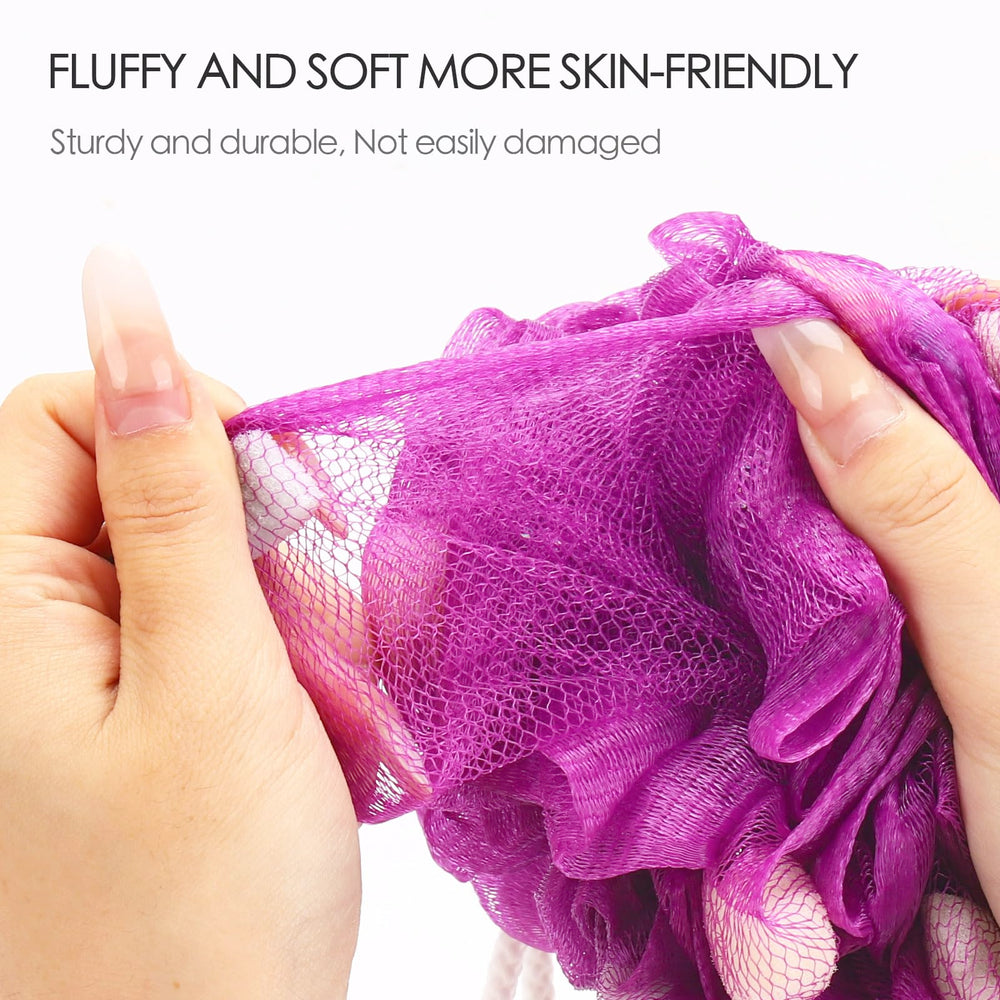 BTYMS esponja de baño exfoliante con espuma abundante para una limpieza suave.