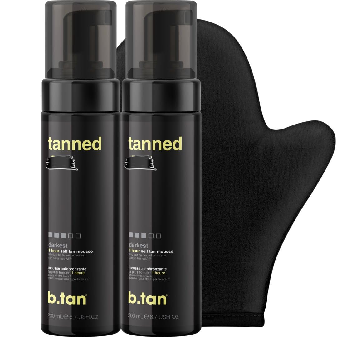 b.tan mousse-bronceadora-dos-unidades: mousse sin sol para color uniforme.
