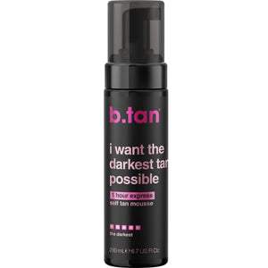 b.tan ultra-dark self tanner mousse: botella para aplicación uniforme y bronceado intenso