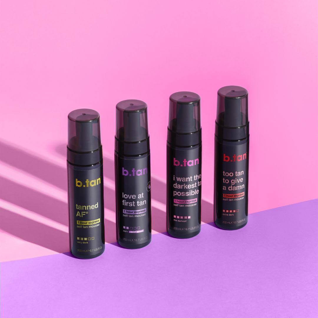 Envase variado de B.TAN Violet Base Bronceador mousse