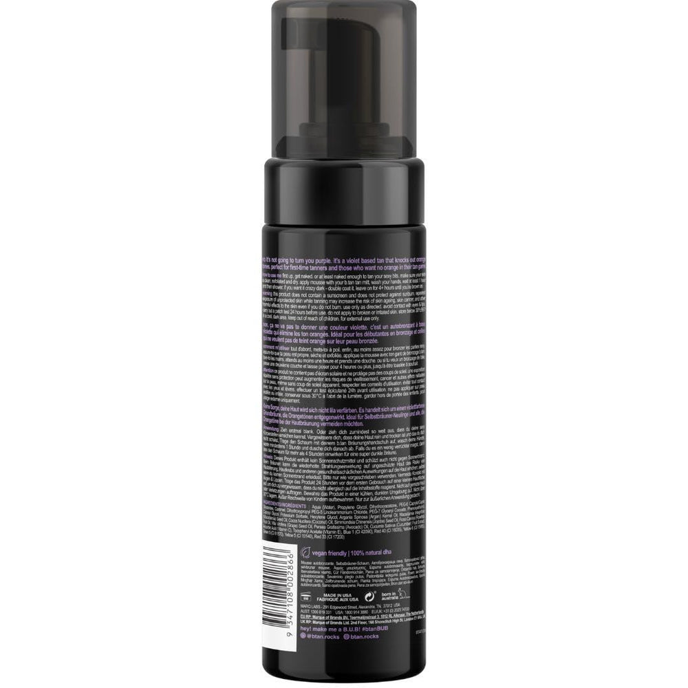 Textura suave de B.TAN Violet Base Bronceador mousse para acabado natural