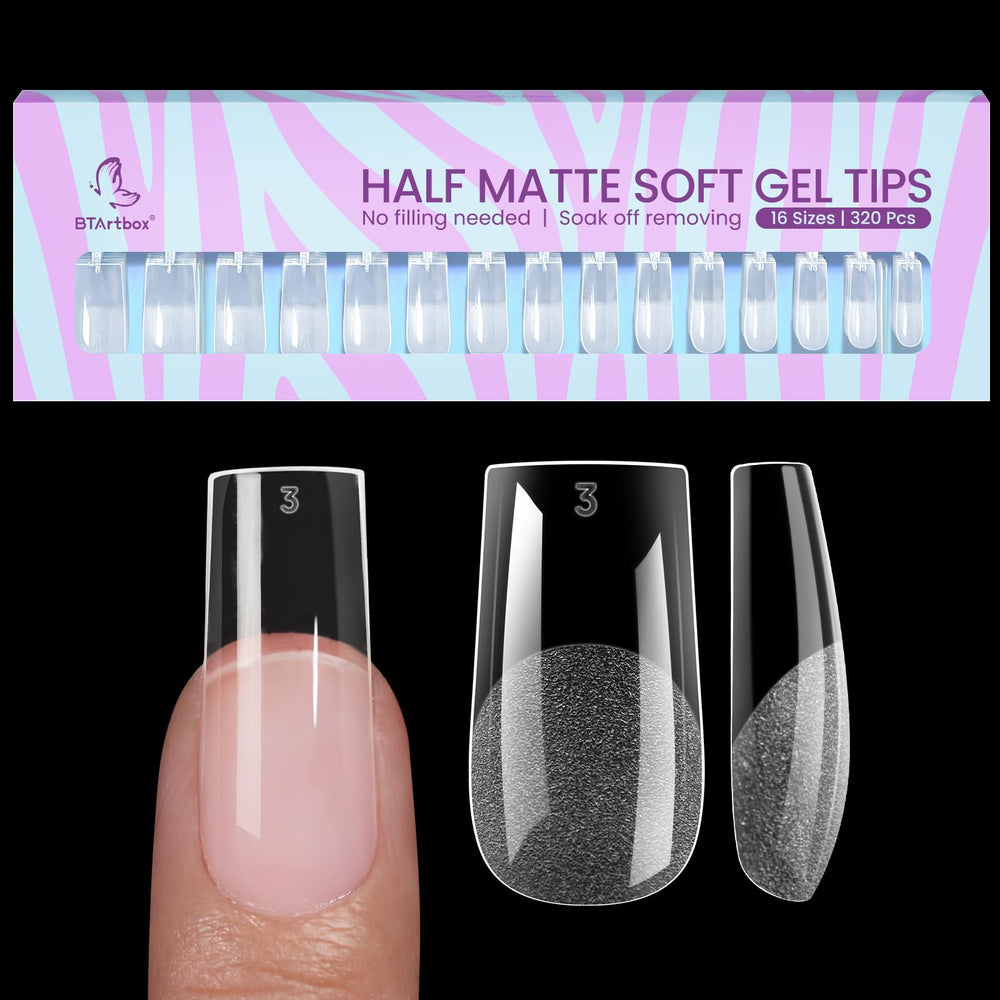 BTArtbox tips uñas postizas cuadradas, 320 piezas para extensión en casa.