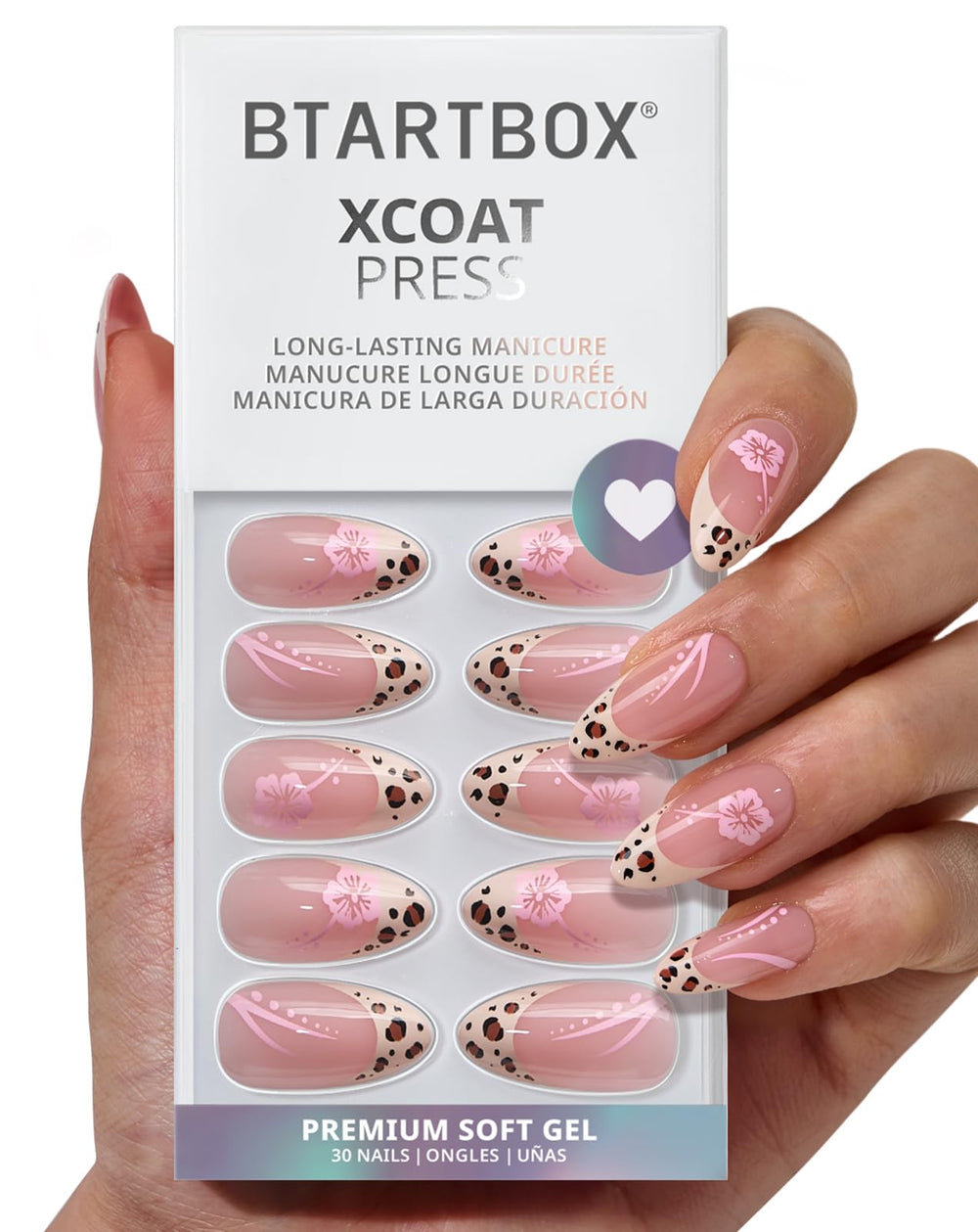 BTArtbox uñas pegables almendra Wild Bloomery: cambio rápido de estilo en casa.