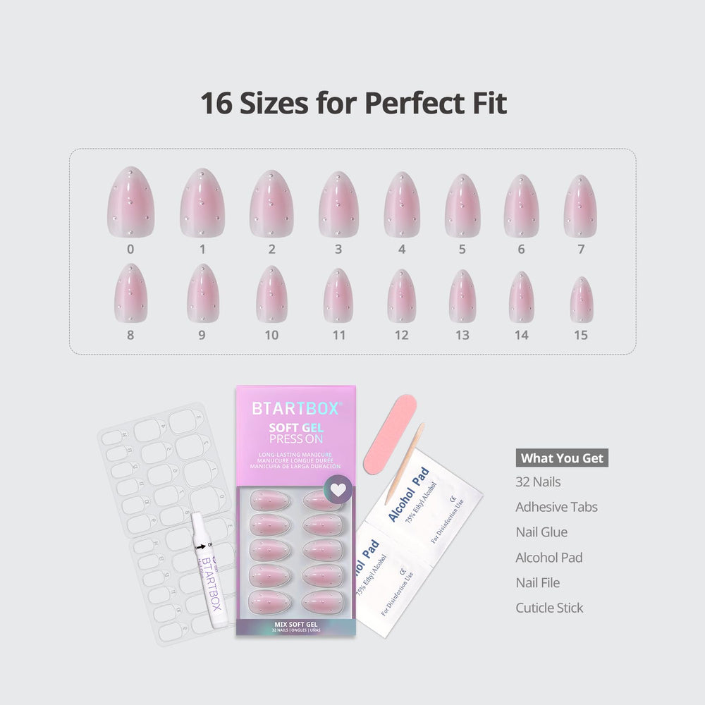 BTArtbox kit incluye pegamento y adhesivos para fijación de las uñas