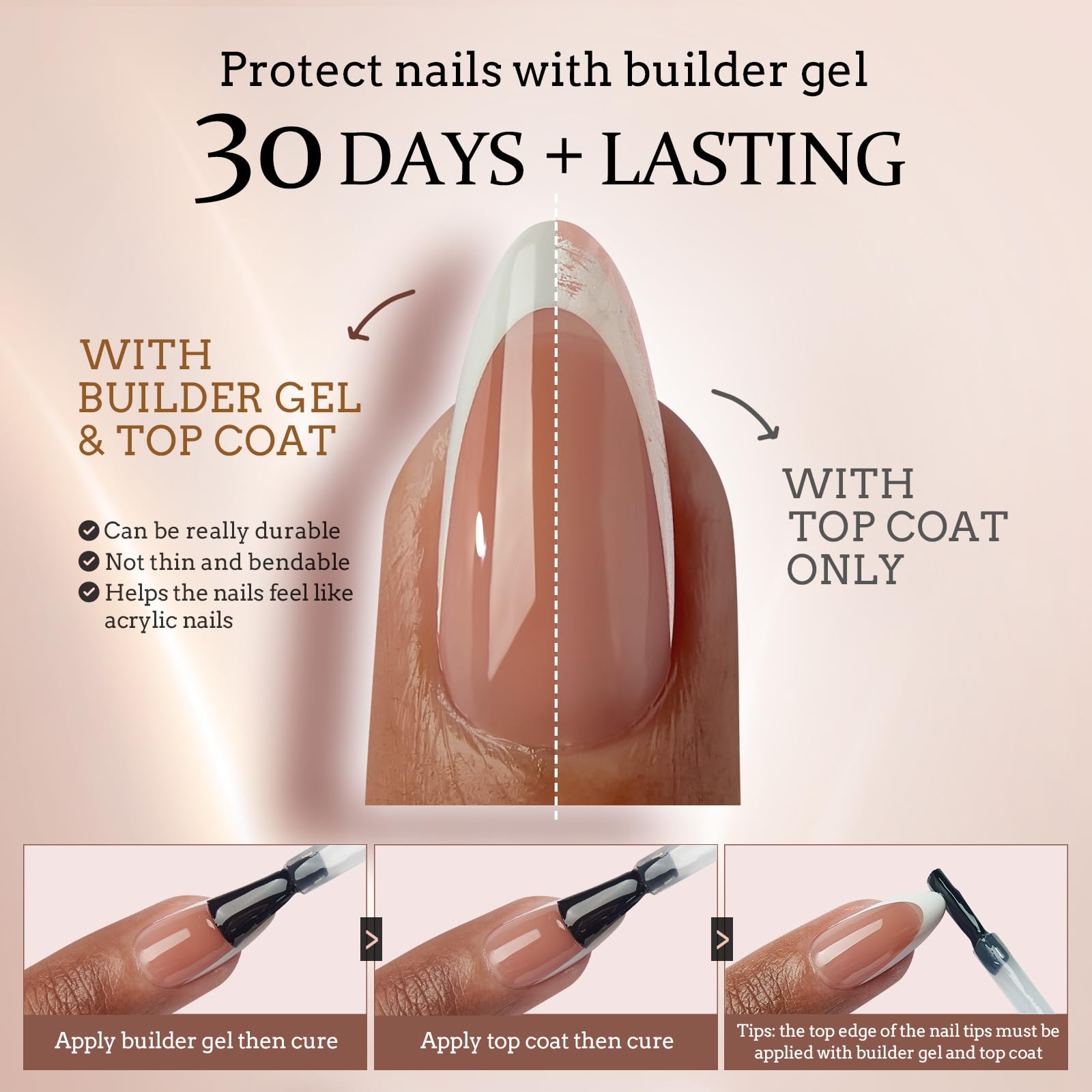 BTArtboxnails Confort: uñas falsas con ajuste suave para uñas planas y curvas.
