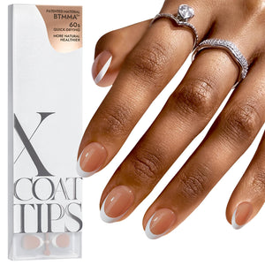 BTArtboxnails Frances tip natural marron, ideal para manicura elegante y duradera.