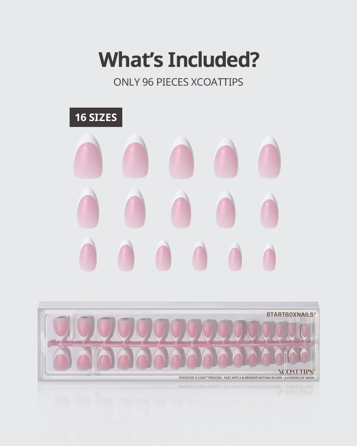 BTArtboxNails 16 piezas: compatibilidad para múltiples uñas y ajuste.