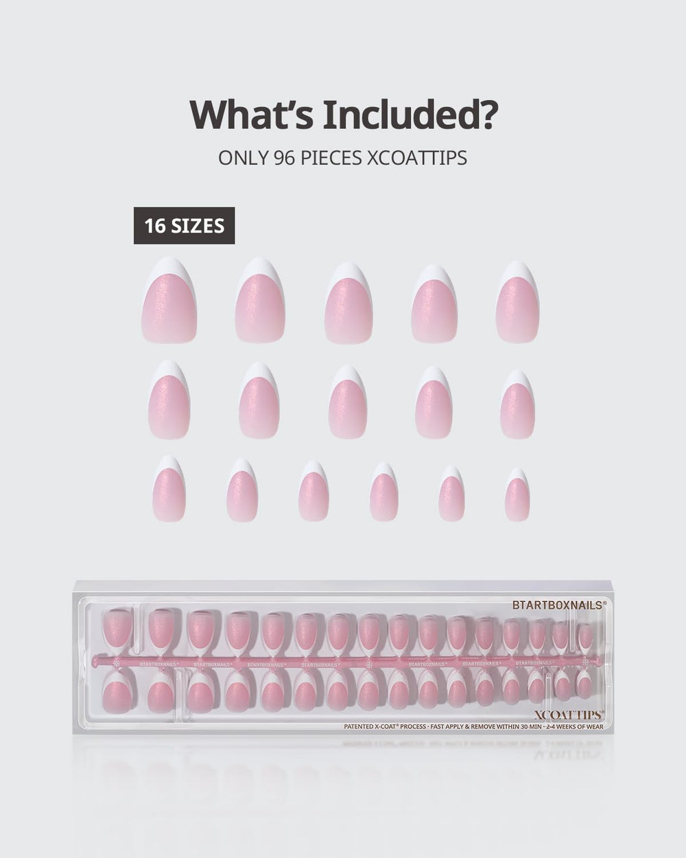 BTArtboxNails 16 piezas: compatibilidad para múltiples uñas y ajuste.