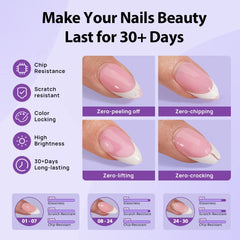 BTArtboxnails XCOATTIPS acabado claro y liso para puntas francesas