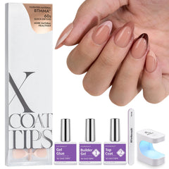 BTArtboxnails XCOATTIPS Frances Almendra: uñas francesas elegantes y duraderas.