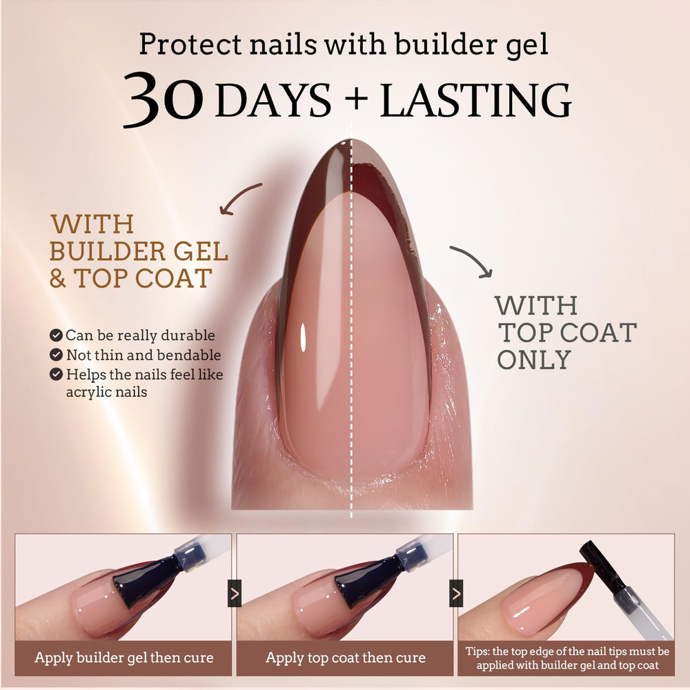 BTArtboxnails XCOATTIPS Gel Builder: soporte duradero para uñas.