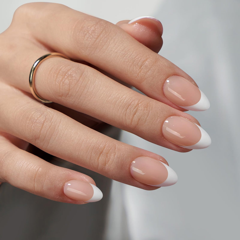 BTArtboxnails XCOATTIPS uñas francesas cortas, estilo clásico para uso diario