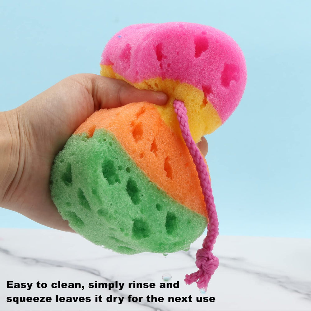 BTYMS esponja baño 3 colores permite elegir color para cada miembro.