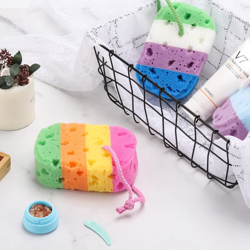 BTYMS exfoliante compacta loofah ideal para viajes cortos.