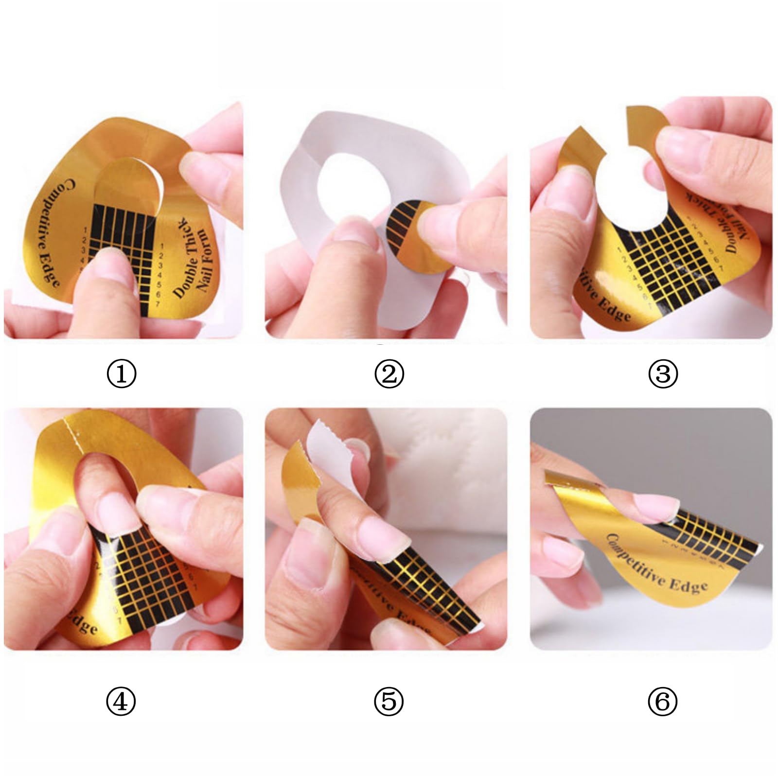 BTYMS forma de uñas con base gruesa para adhesión estable durante la aplicación.