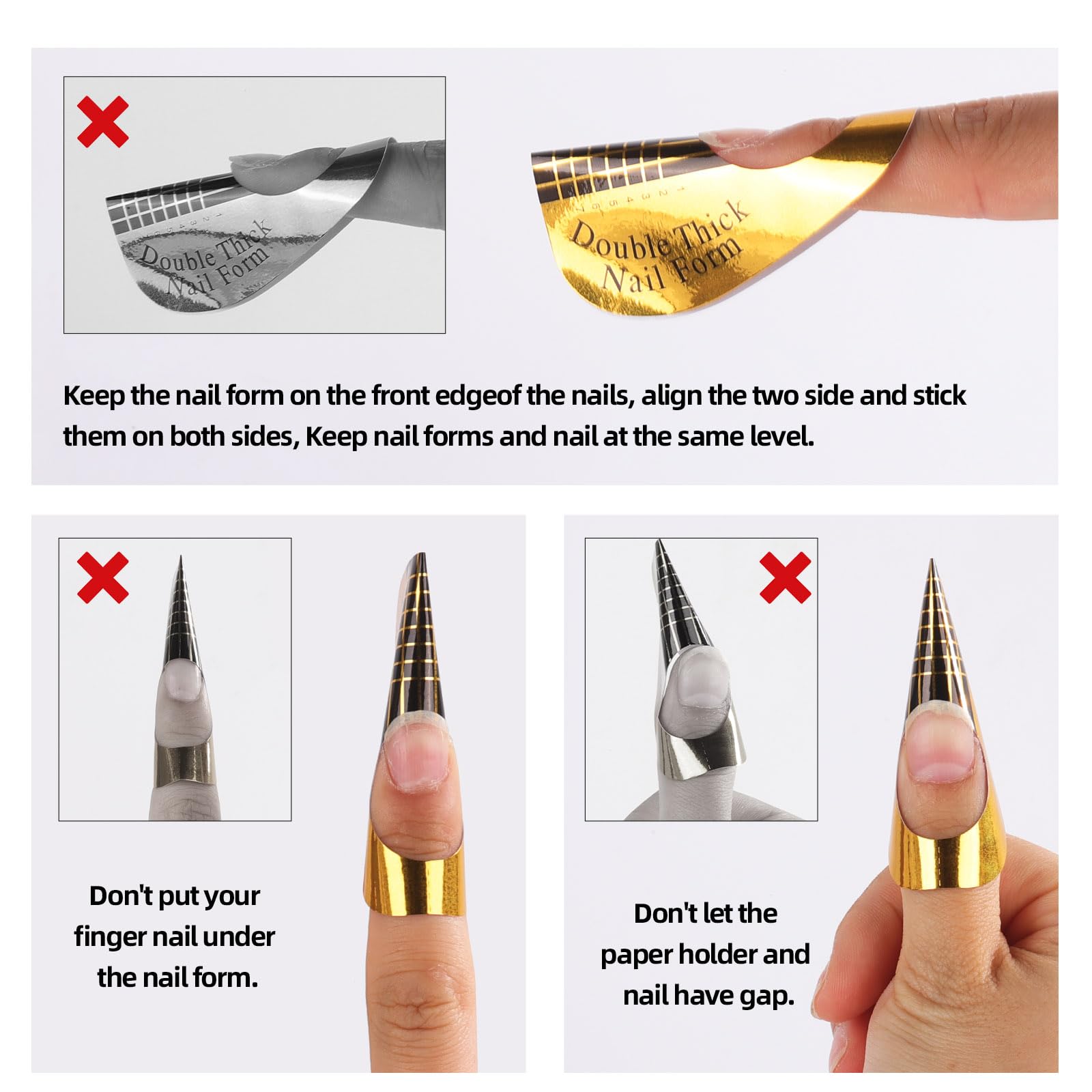 BTYMS forma de uñas con marcas de longitud y números para medir con precisión.