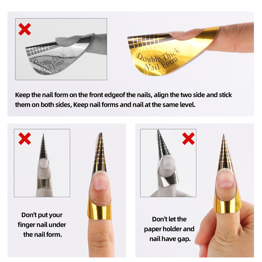 BTYMS forma de uñas con marcas de longitud y números para medir con precisión.