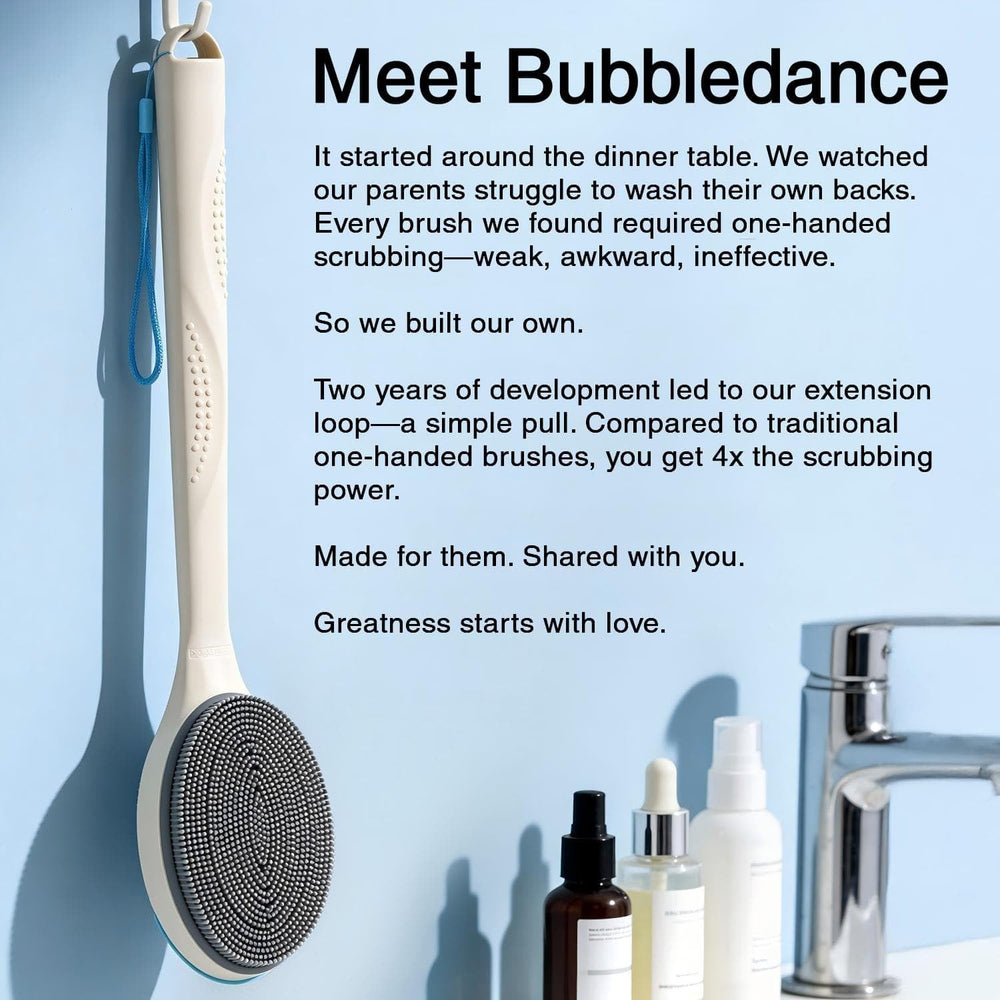 BUBBLEDANCE uso diario en ducha, experiencia higiénica y cómoda.