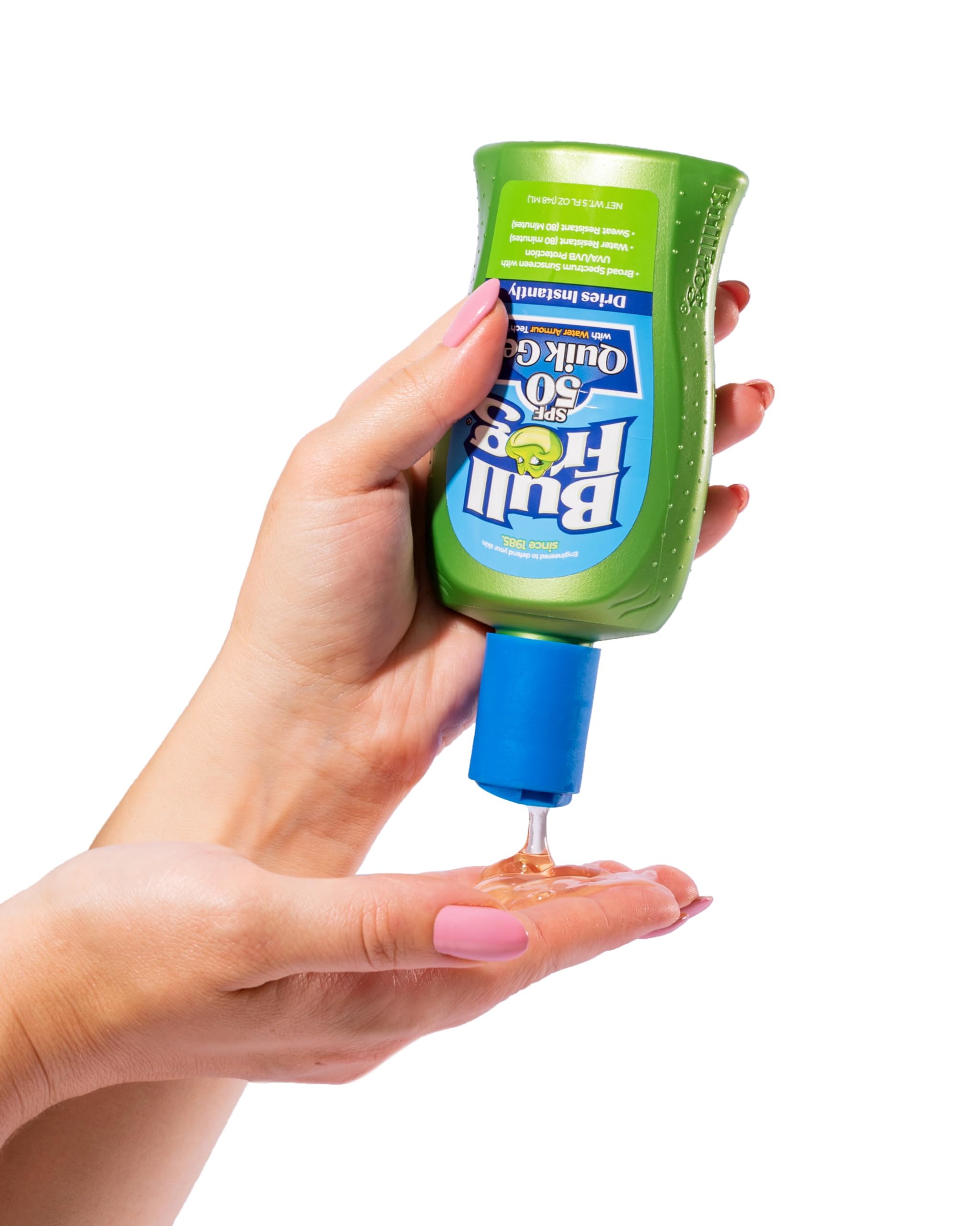 Bullfrog Quik Gel en envase de 150 ml, cómodo para viajar