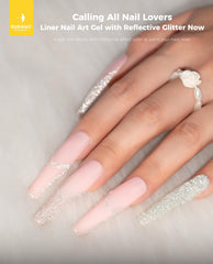 BURANO gel delineador metalico plateado para diseño de uñas elegante
