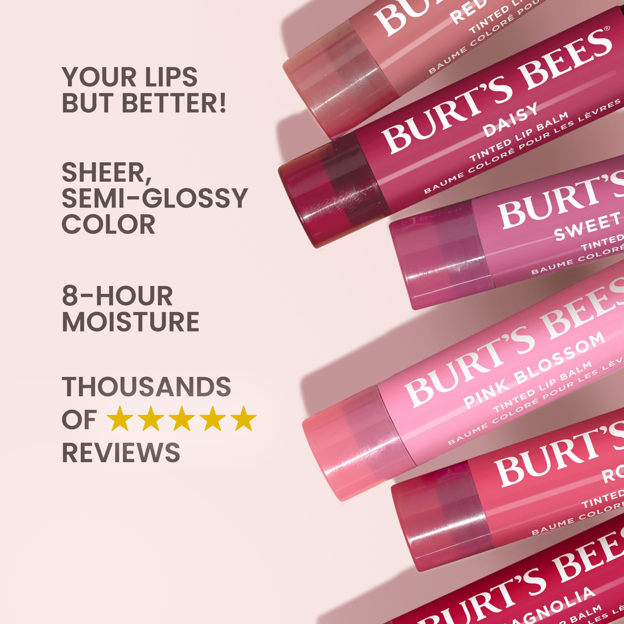 Burt's Bees hidratación de labios con manteca de karité y ceras.