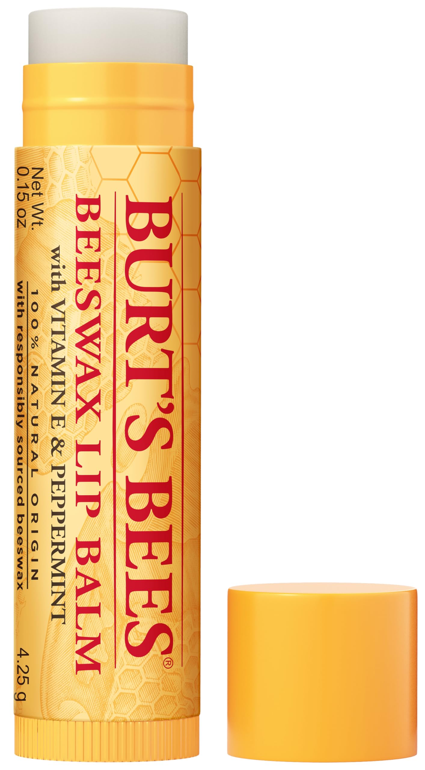 Burts Bees balsamo labial para labios secos y agrietados.