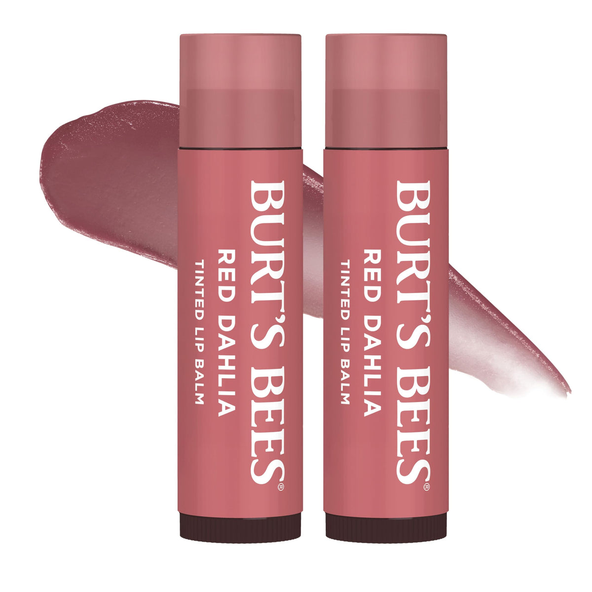 Burt's Bees bálsamo labial tintado en Dahlia Rojo Ardiente: color natural y hidratación duradera.