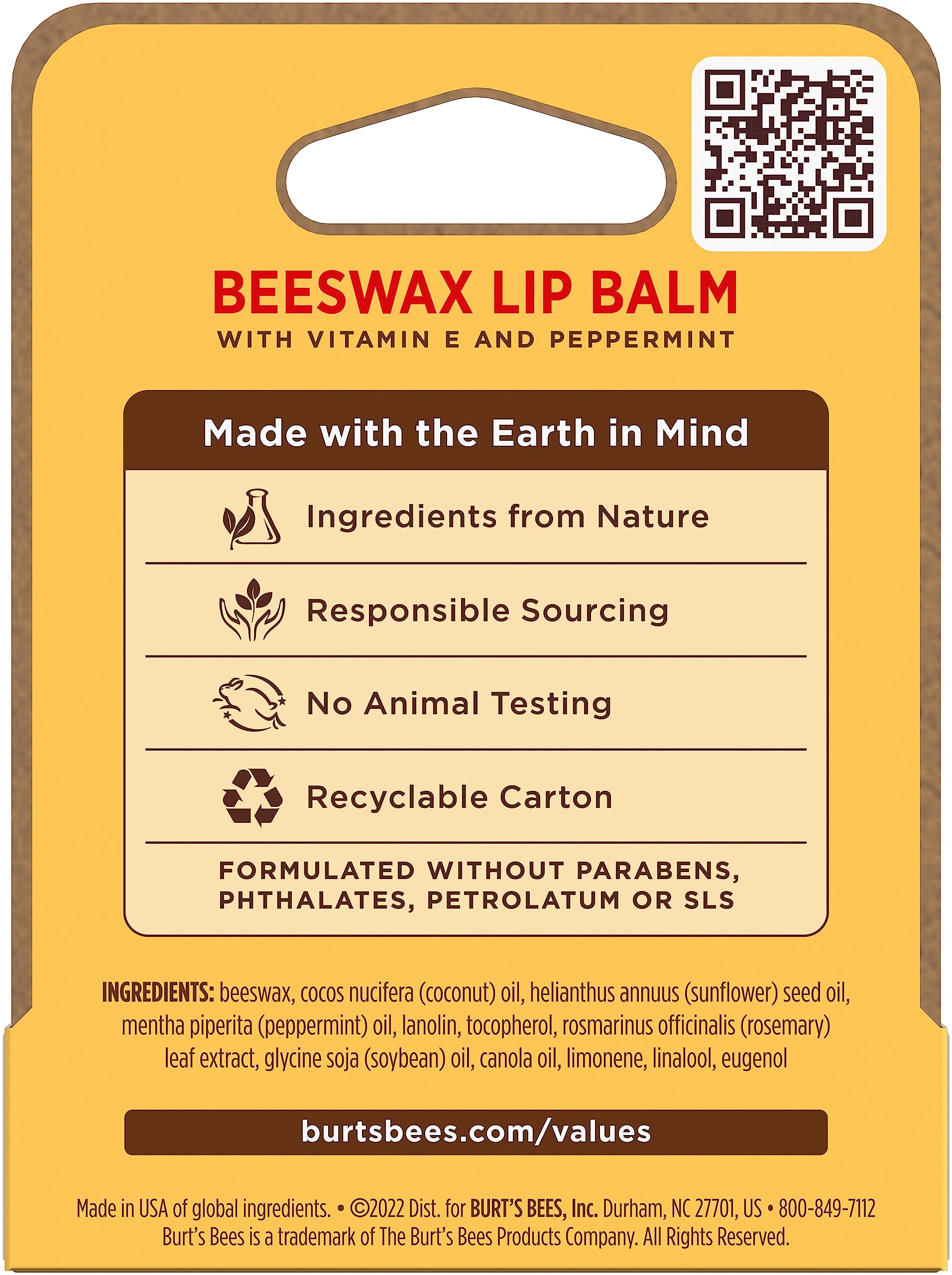 Burts Bees balsamo labial para restaurar suavidad durante el día.