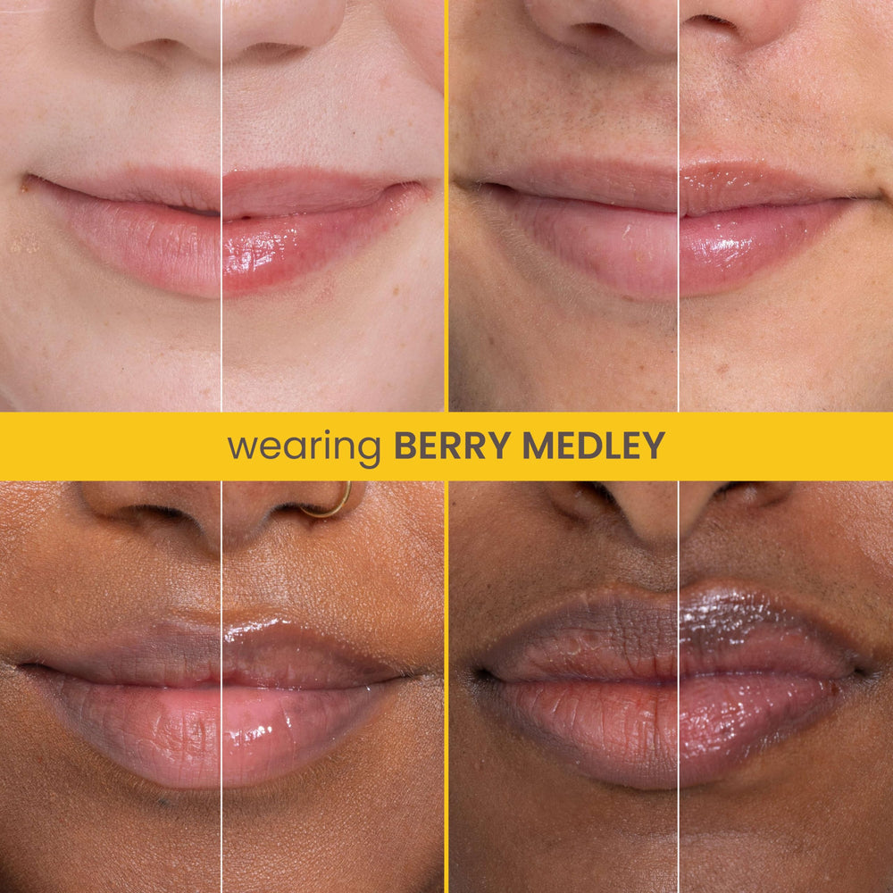 Berry Medley contiene manteca de karité y cacao para hidratación suave