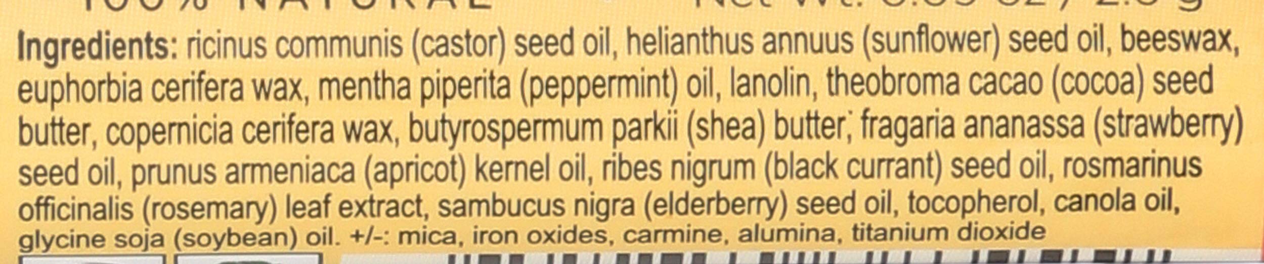 Fórmula de Burt's Bees Guayaba con karité y cera de abeja para nutrir.