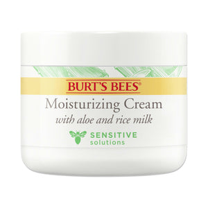 Burt's Bees crema sensible hidratante aloe vera para piel delicada, cuidado suave para uso diario.