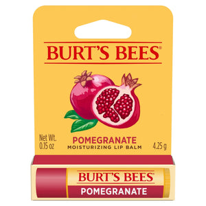 Burt's Bees bálsamo labial Granada en tubo hidrata y suaviza los labios.