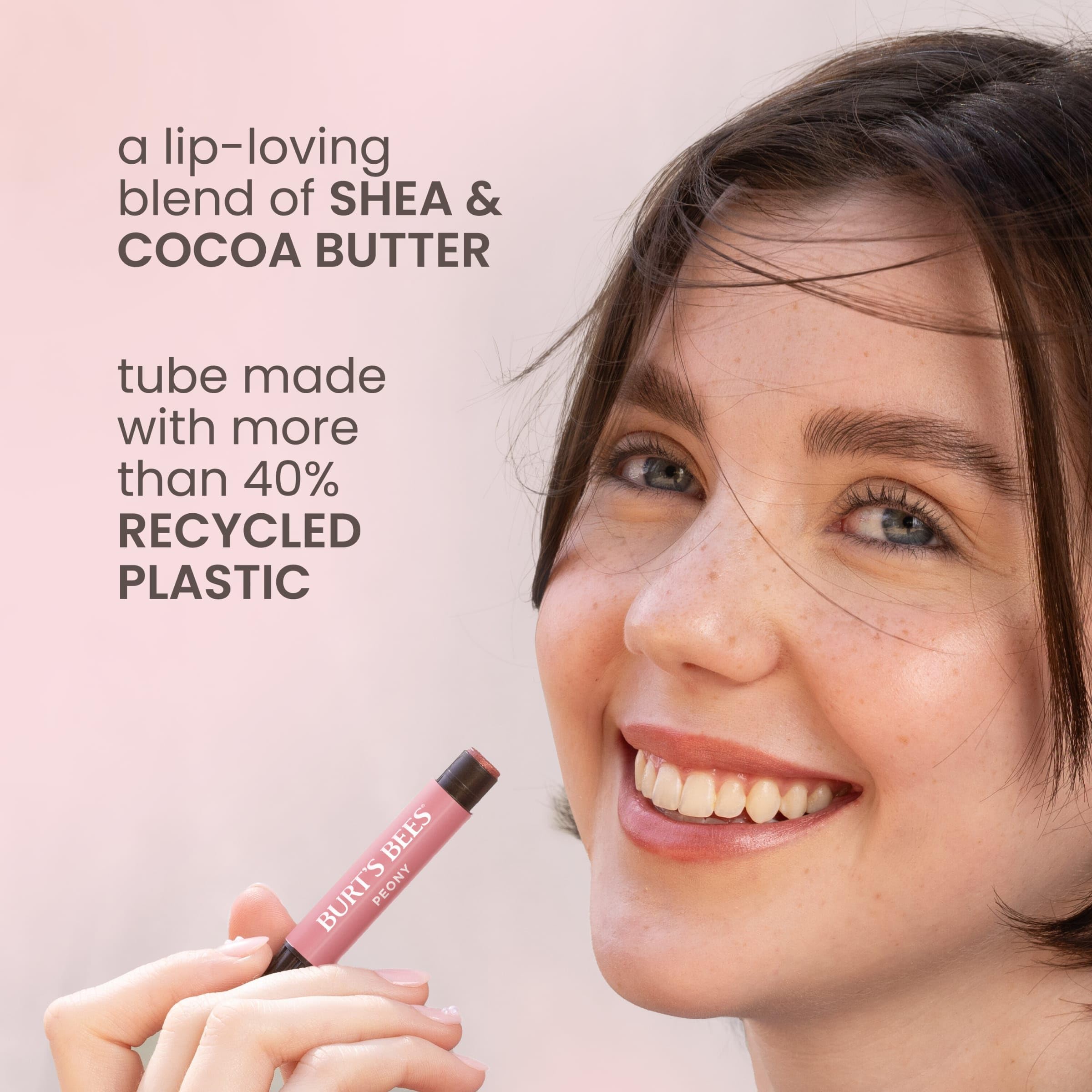 Burts Bees Lip Shimmer Rhubarb envase reciclable para consumo responsable