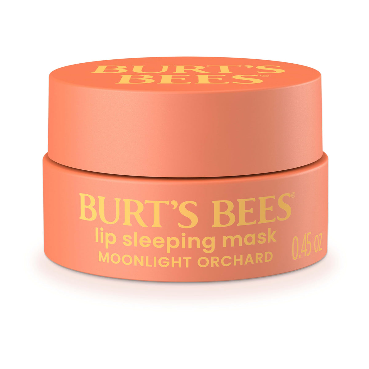 Burts Bees Moonlight Orchard Lip Sleeping Mask, tarro con aplicador de bambú para hidratación nocturna.