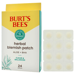 Parche herbal Burt's Bees acción calmante en zonas afectadas.