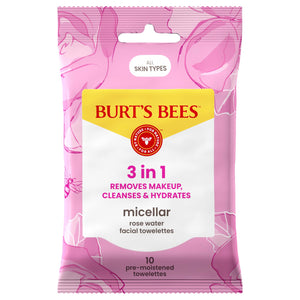 Burt's Bees, toallitas micelares rosas, empaque de 10 unidades para uso diario