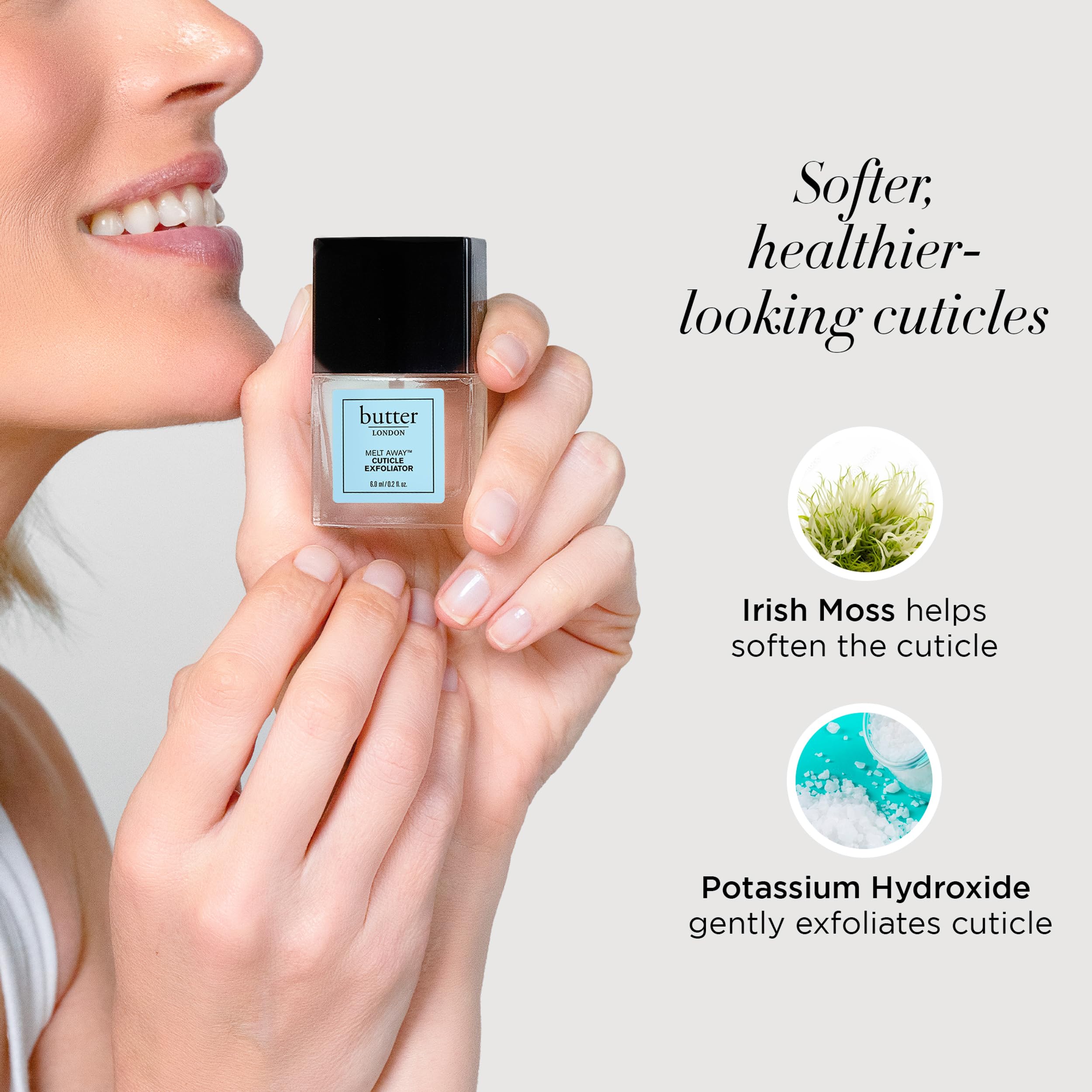 Textura cremosa de Butter London exfolia cutículas para cuidado diario