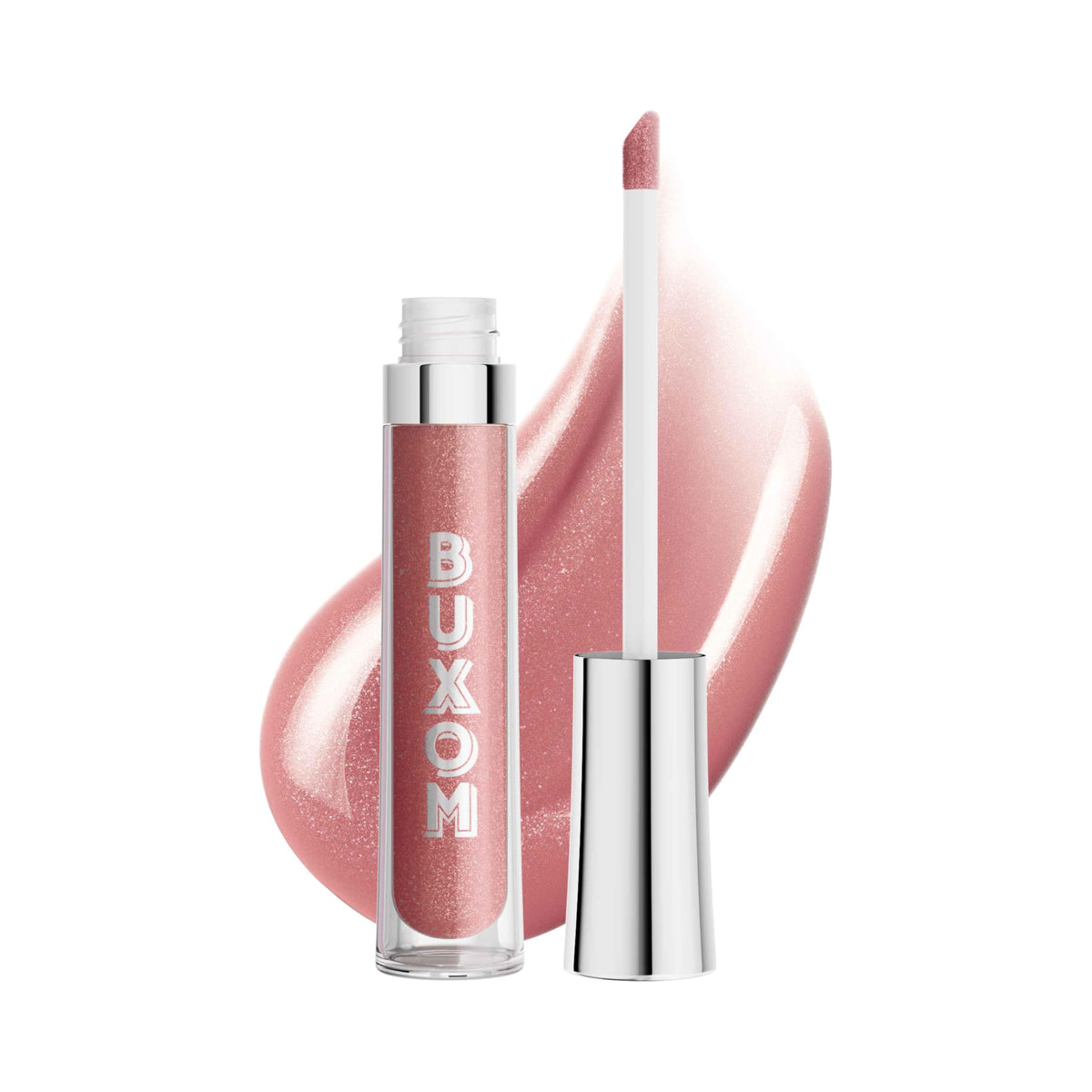 Buxom Brillo labial rosado-beige opalo, realza el brillo y aporta sensación de labios más voluminosos