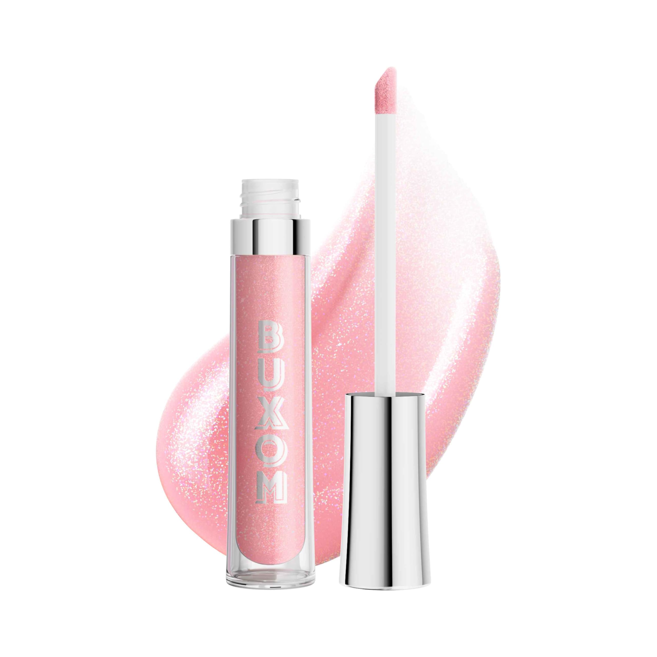 Buxom Kimberly Full-On Lip Polish: aplicación suave en rosa suave para labios brillantes.