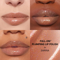 Buxom Full-On Lip Polish con vitaminas y peptidos, hidrata y cuida los labios.