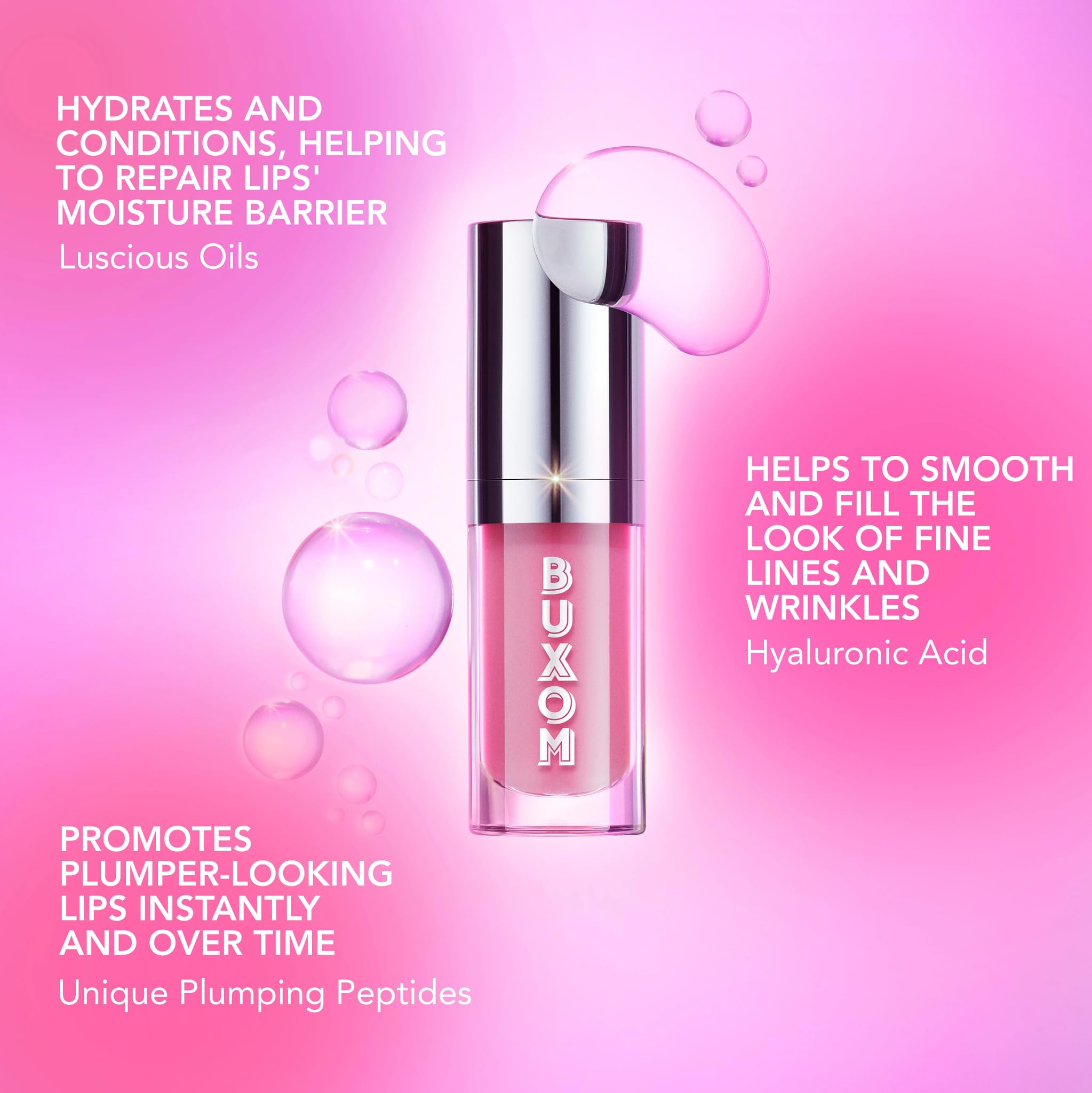 Buxom Dolly ácido hialurónico para labios sedosos y nutridos.