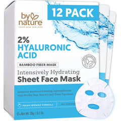 By Nature mascarilla hialurónico 2% para piel seca, hidrata y suaviza.