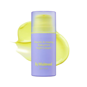 BY WISHTREND Crema Nocturna Bakuchiol Envase: presentación elegante para la rutina nocturna.