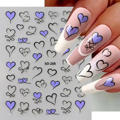 BYJKYEN adhesivos de uñas con corazones, fácil aplicación para uñas naturales o acrílicas.