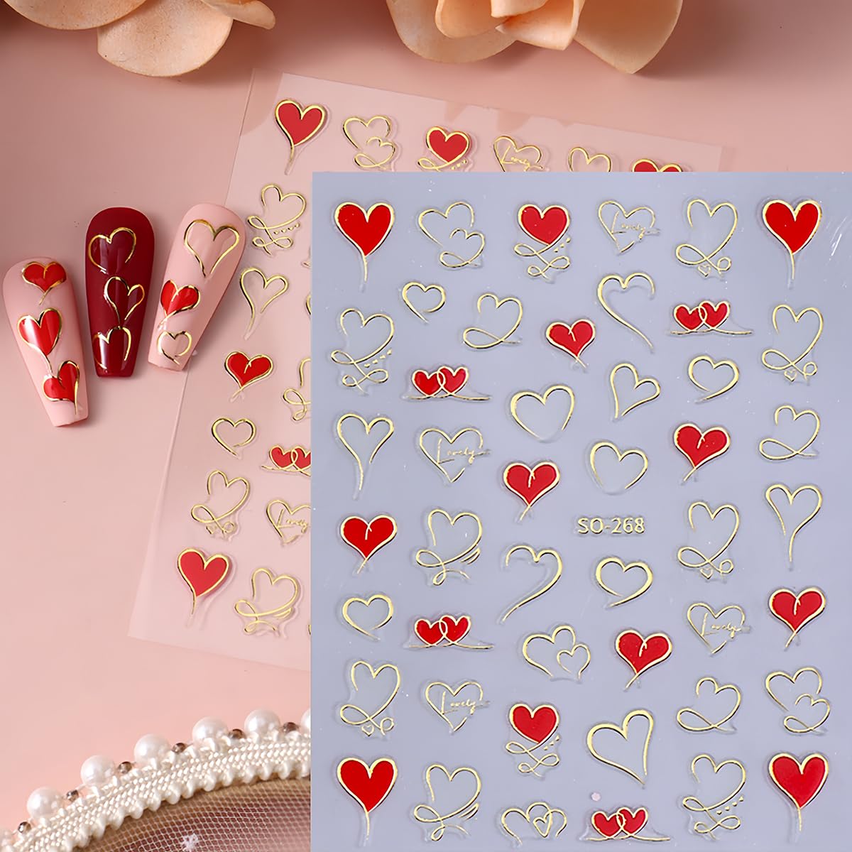 BYJKYEN regalo perfecto para amantes del arte de uñas con corazones.