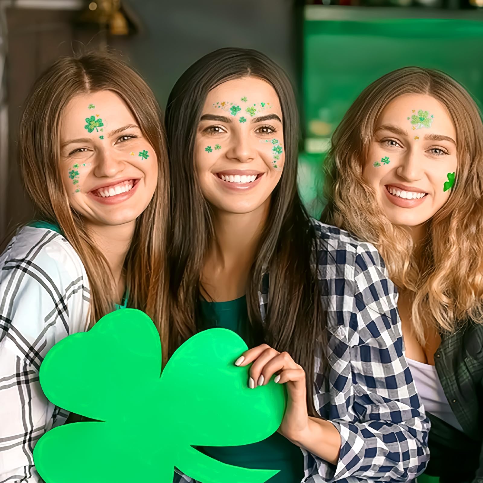 BYNYTO accesorio celebración trébol, tatuaje temporal para desfiles y fiestas