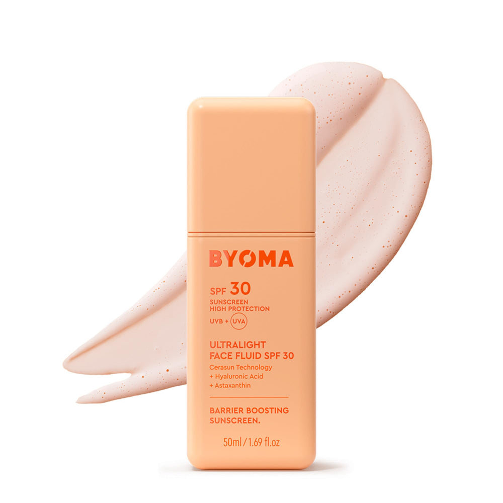 BYOMA SPF30 Face Fluid, envase con bomba para aplicación diaria fácil