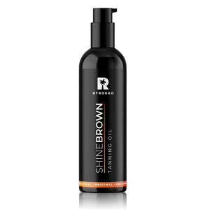 BYROKKO Shine Brown, botella frontal, lista para bronceado profundo